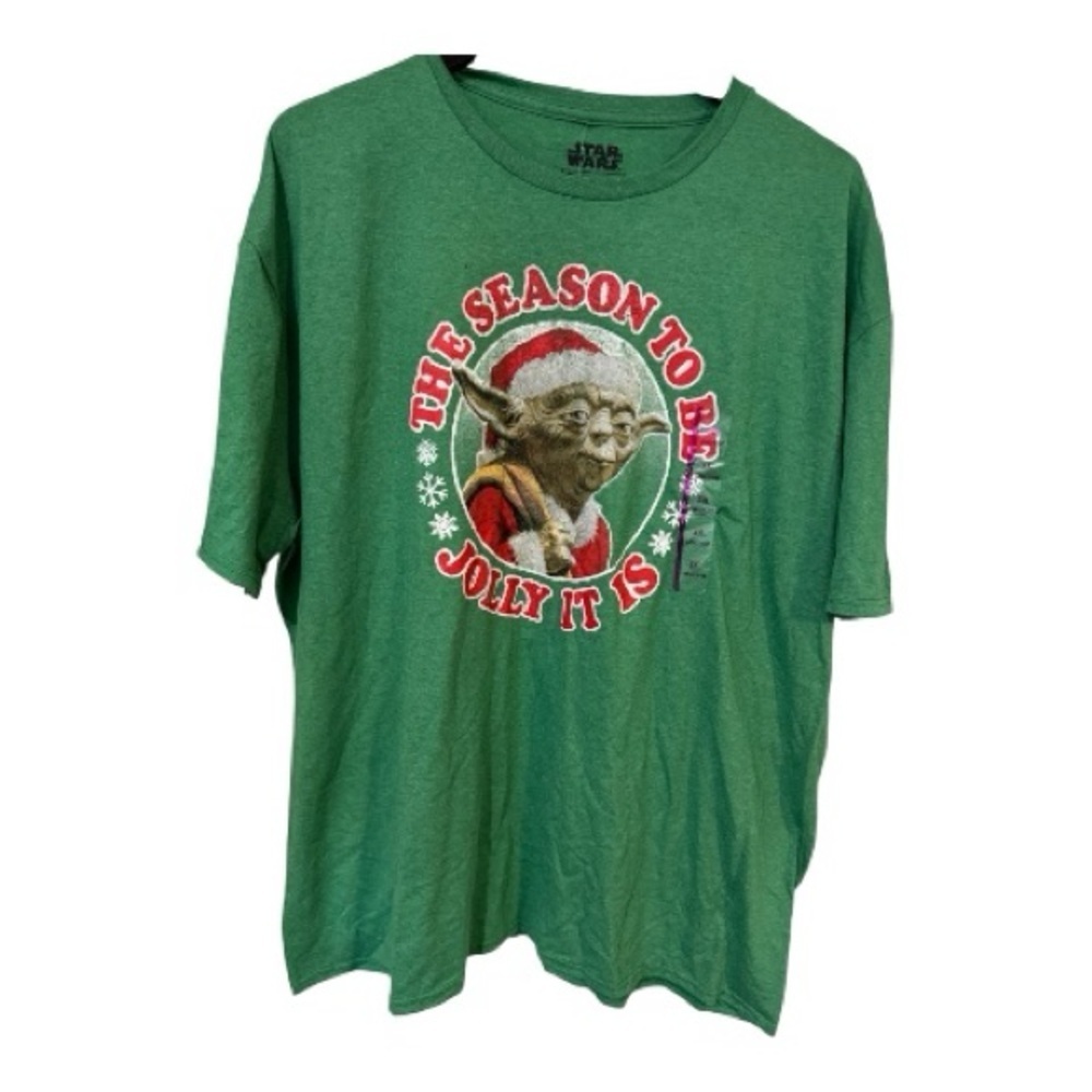 Star Wars Green Christmas Logo T-Shirt 2XL